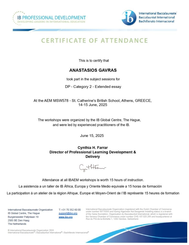 IB certificate of attendance EE page 0001